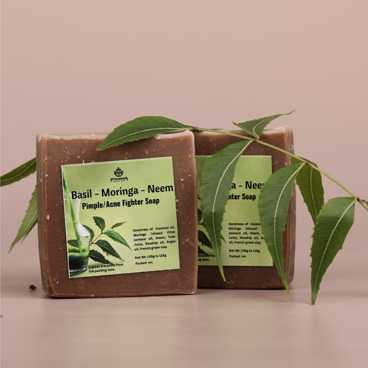 NEEM - MORINGA - BASIL Pimple / Acne Fighter CP Soap