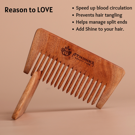 Neem Wood Comb (Detangling and Men's Comb)