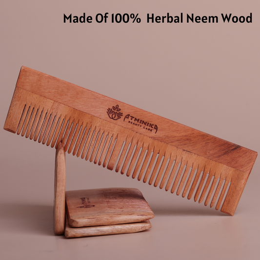 Neem Wood Comb (Fine and Wide Tooth)